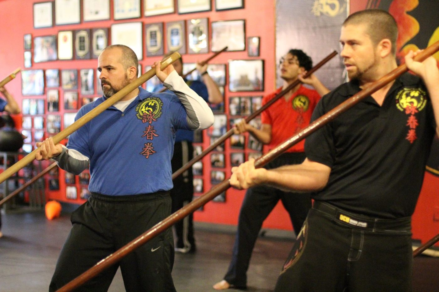 sifu justin och leading advanced wing chun kung fu long pole seminar