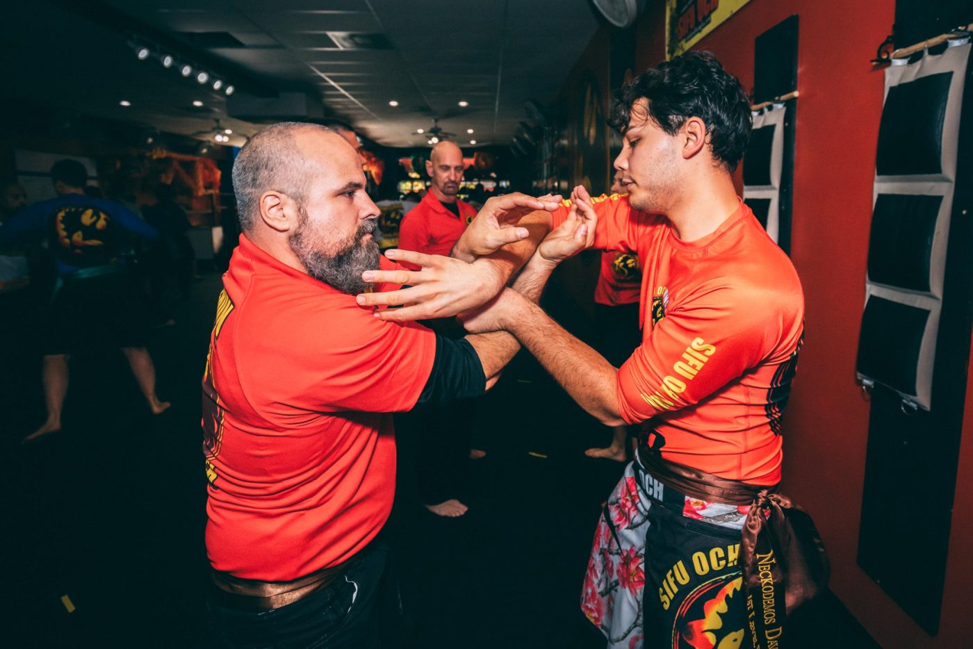 students demonstrating advanced chi sao training technique in wing chun lakeland florida
